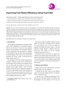 Improving Fuel Diesel Efficiency Using Fuel Filter