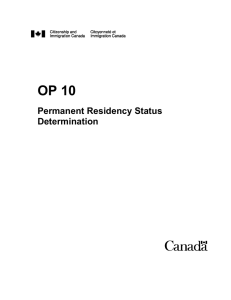 OP 10 – Permanent Residency Status Determination