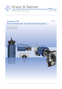 Catalog 110 Control Switches for Special Applications