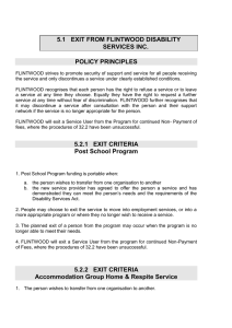 Policy 5.2 Exit from FLINTWOOD - Flintwood Disability Services Inc.