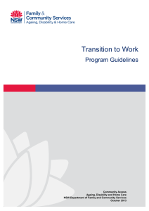 Transition to Work guidelines - Ageing, Disability and Home Care