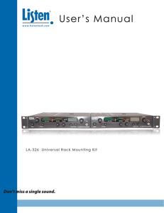 LA-326 Universal Rack Mount Kit Manual