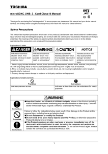 microSDXC UHS-Ⅰ Card Class10 Manual Safety Precautions