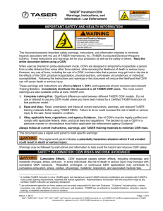 TASER Handheld CEW Warnings, Instructions, and Information: Law