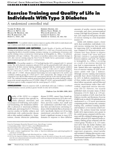 Exercise Training and Quality of Life in Individuals