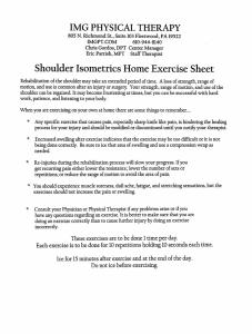 Shoulder Isometric Exercises
