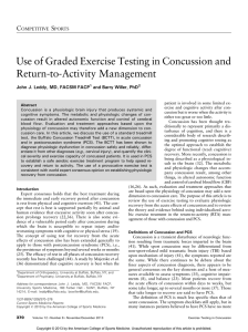 Use of Graded Exercise Testing in Concussion and - Head-Zone