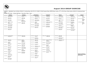 August 2016 GROUP EXERCISE