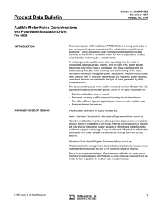 Audible Motor Noise Considerations with Pulse Width Modulation