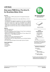 LV8139JA Sine wave PWM Drive, Pre drive IC, for Brushless Motor