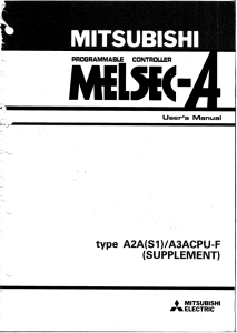 A2A(S1),A3ACPU - User`s Manual (Supplement)