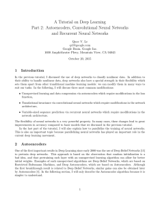 A Tutorial on Deep Learning Part 2: Autoencoders, Convolutional