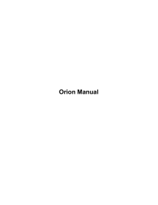 Orion Manual