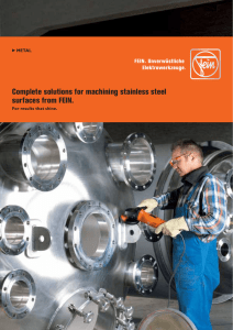 Complete solutions for machining stainless steel surfaces from FEIN.