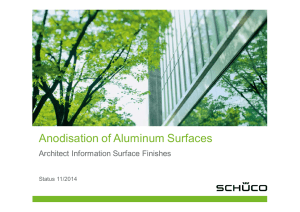 Anodisation of Aluminum Surfaces