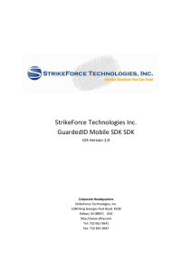 GuardedID Mobile_SDK - StrikeForce Technologies, Inc