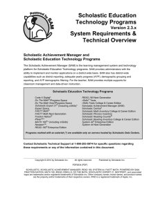 Scholastic Education Technology Programs System Requirements