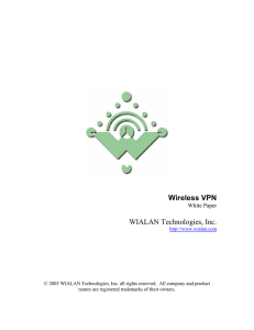Wireless VPN WIALAN Technologies, Inc.