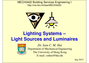 Lighting Systems – Light Sources and Luminaires