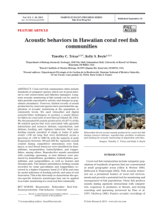 Acoustic behaviors in Hawaiian coral reef fish communities