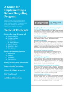 A Guide for Implementing a School Recycling Program