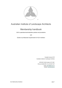 Australian Institute of Landscape Architects Membership handbook