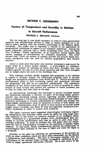 Factors of Temperature and Humidity in Relation to Aircraft