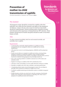 Prevention of mother-to-child transmission of syphilis