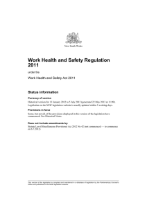 Work Health and Safety Regulation 2011