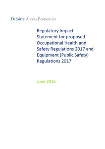 Regulatory Impact Statement for proposed Occupational Health and