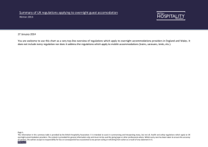 Summary of UK regulations applying to overnight guest accomodation