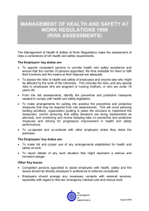 management of health and safety at work regulations 1999