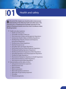 Health and Safety - Plumbing Revision Guide