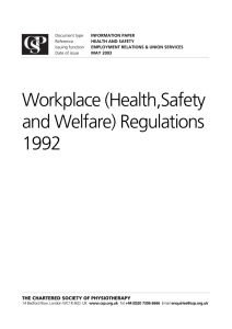 Workplace (Health,Safety and Welfare) Regulations 1992