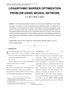 logarithmic barrier optimization problem using neural