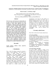 Analysis of Information Systems Security Issues and Security