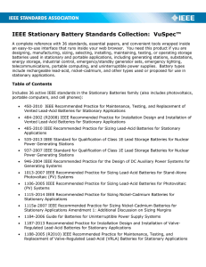 IEEE Stationary Battery Standards Collection: VuSpec