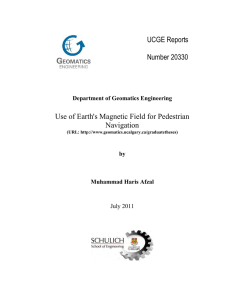 UCGE Reports Number 20330 Use of Earth`s Magnetic Field for