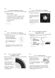 L13 Earth`s Magnetic Field L13.1