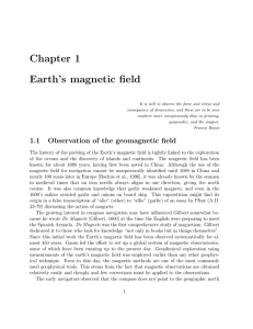 Chapter 1 Earth`s magnetic field