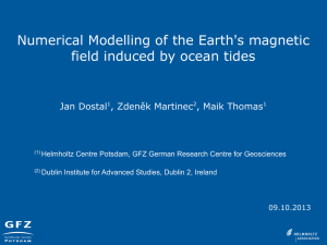 Numerical Modelling of the Earth`s magnetic field induced by ocean