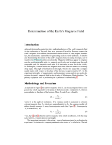 Determination of the Earth`s Magnetic Field