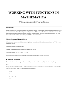 WORKING WITH FUNCTIONS IN MATHEMATICA