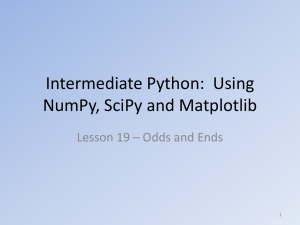 Intermediate Python: Using NumPy, SciPy and Matplotlib
