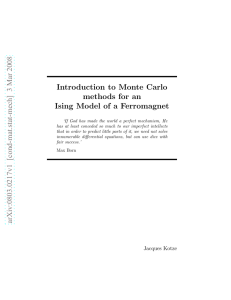 Introduction to Monte Carlo methods for an Ising Model of a