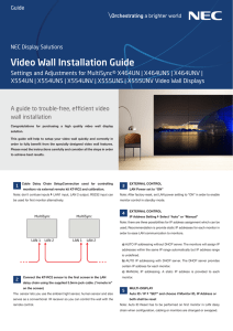 Video Wall Installation Guide - NEC Display Solutions Europe