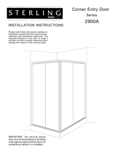 installation instructions-door, corner entry series 2900a