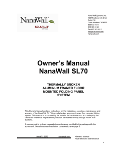 Owner`s Manual NanaWall SL70