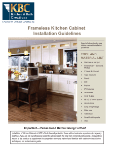 Frameless Kitchen Cabinet Installation Guidelines