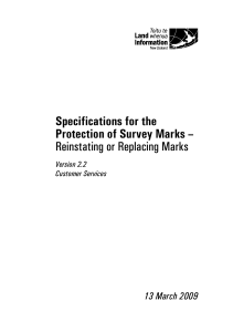 Specifications for the Protection of Survey Marks